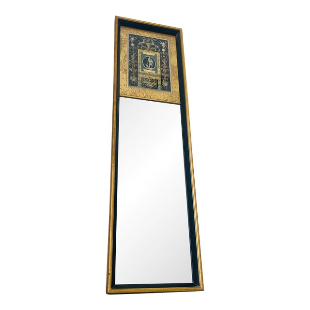 Vintage Eglomise Italian Hallway Mirror For Sale