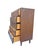 Brown Vintage Mid Century Modern Tall Highboy Dresser in Tessellated Layered Design Chest of Drawers For Sale - Image 8 of 9
