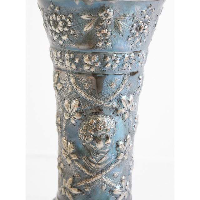 Silver Repoussé Umbrella Stand or Vase, British Hallmarked, 19th Century For Sale - Image 14 of 18