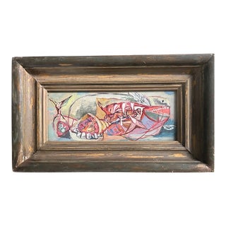 Abstract Painting of a Fish - Signed Terrell For Sale