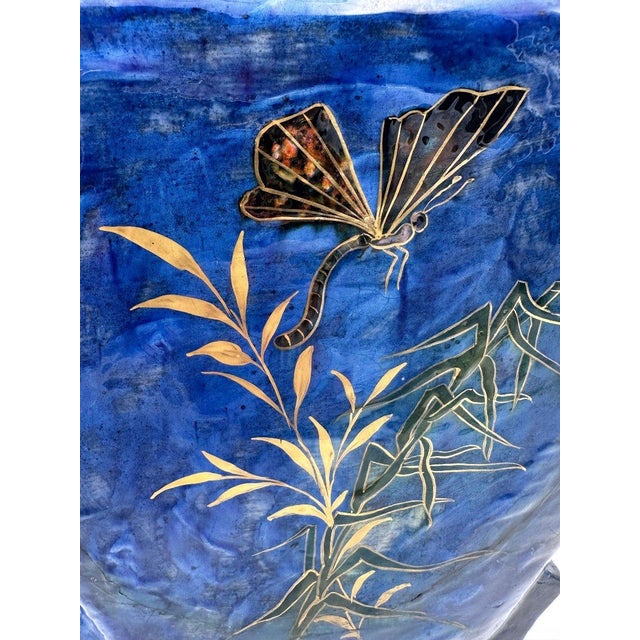 Japanese Art Nouveau Painted Lapis Lazuli Centrepiece or Cache-Pot, 1890s For Sale - Image 3 of 11