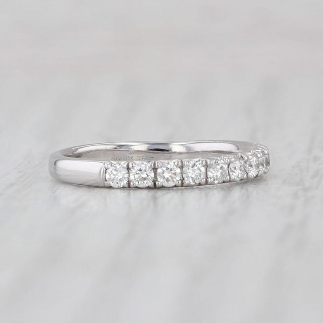 2010s 0.48ctw Diamond Wedding Band 14k White Gold Size 5 Stackable Anniversary Band For Sale - Image 5 of 7