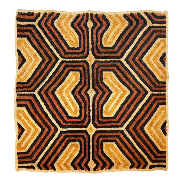 Tribal Vintage Kuba Raffia Grass Textile Fabric For Sale