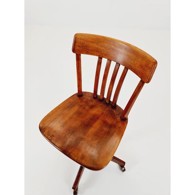 Bauhaus Swivel Office Chair in Wood by Der Ferderdreh, 1930s For Sale - Image 9 of 11