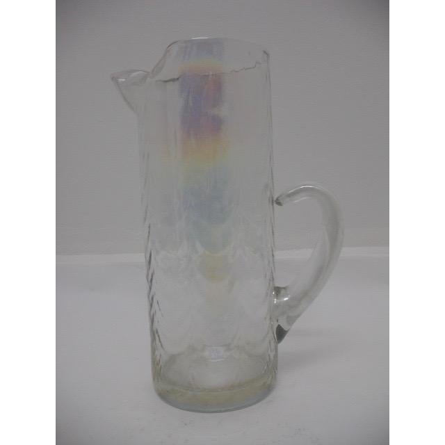 West Virginia Glass Specialty Co. Mid 20th Century Mid Century Modern Iridescent Luster Glass Martini Pitcher For Sale - Image 4 of 8
