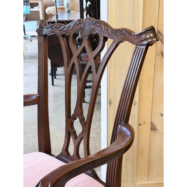 Late 20th Century Council Mahogany Chippendale Dining Chairs Set of Eight For Sale - Image 10 of 12