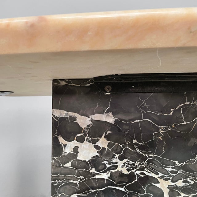 Italian Modern Wall Console or Desk in Black Marquina and Pink Portogallo Marble, 1980s For Sale - Image 14 of 18