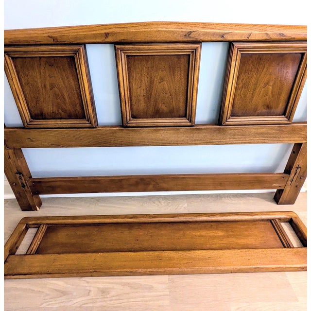 White Furniture Vintage Mid-Century Modern Full or Queen Walnut Bed by White Furniture Company For Sale - Image 4 of 15