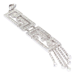Mid 20th Century 18k White Gold Art Deco Style Diamond "Maze" Pendant - No Chain For Sale