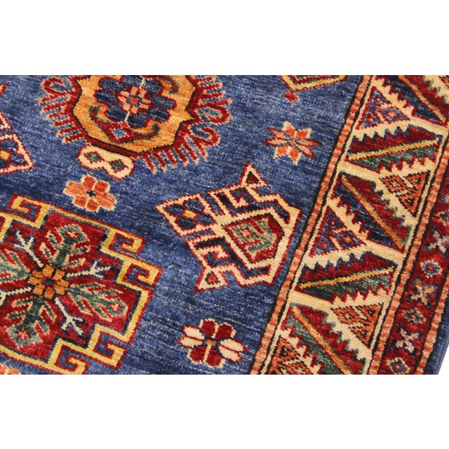 1990s Tribal Kazak Hand-Knotted Wool Rug - 2′9″ × 3′8″ For Sale In New York - Image 6 of 9