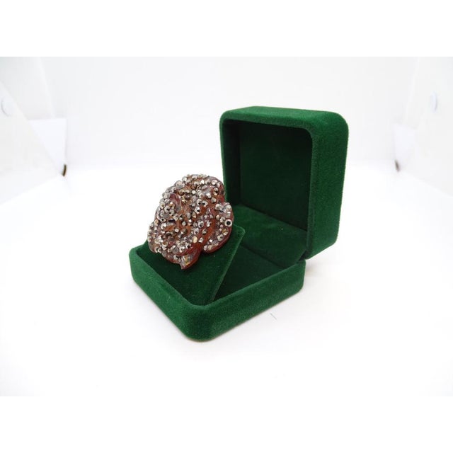 Plastic Rosa Brooch with Crystals from Giorgio Armani, Italy, 1990s For Sale - Image 7 of 18