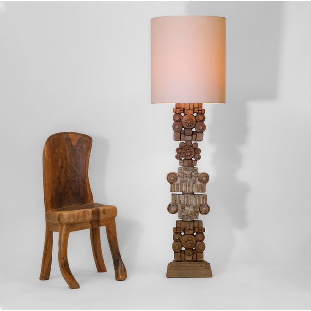 Mid-Century Modern Large Brutalist Sculptural Totem Studio Floor Lamp by Bernard Rooke, England, 1970s For Sale - Image 3 of 16