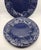 Beautiful Bordallo Pinheiro. Vibrant, High - Gloss, Cobalt Blue, 3-D Grape Vine Luncheon Sandwich/ Salad Plate. Set of 2....