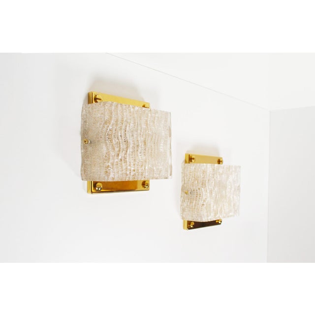 Vintage Italian Brass and Murano Glass Wall Lights, 1970s, Set of 2 For Sale - Image 9 of 9