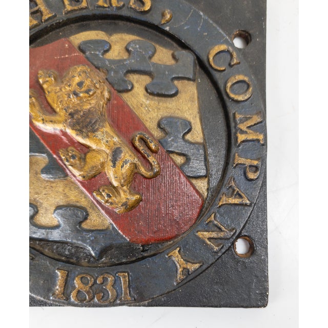 19th Century Architectural Cast Iron Plaque Haberdasher's Company 1831 For Sale In New York - Image 6 of 8