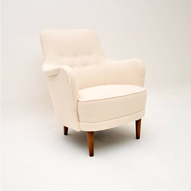 Brown Vintage Swedish Samsas Armchair attributed to Carl Malmsten, 1960s For Sale - Image 8 of 8