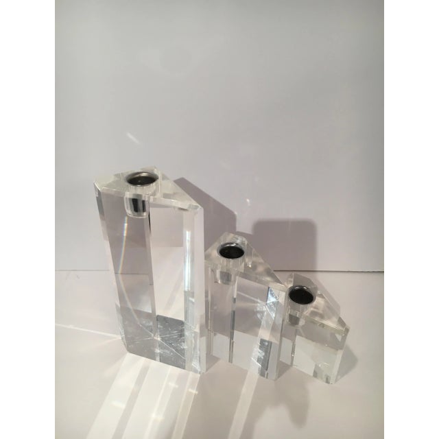 Stunning Mid-Century Trio Candlestick holders- perfect for the table, mantle, in any room! these sparkle when placed in or...