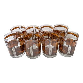 Vintage Georges Briard Mid-Century Old Fashioned Rocks Glasses- Set of 8 For Sale