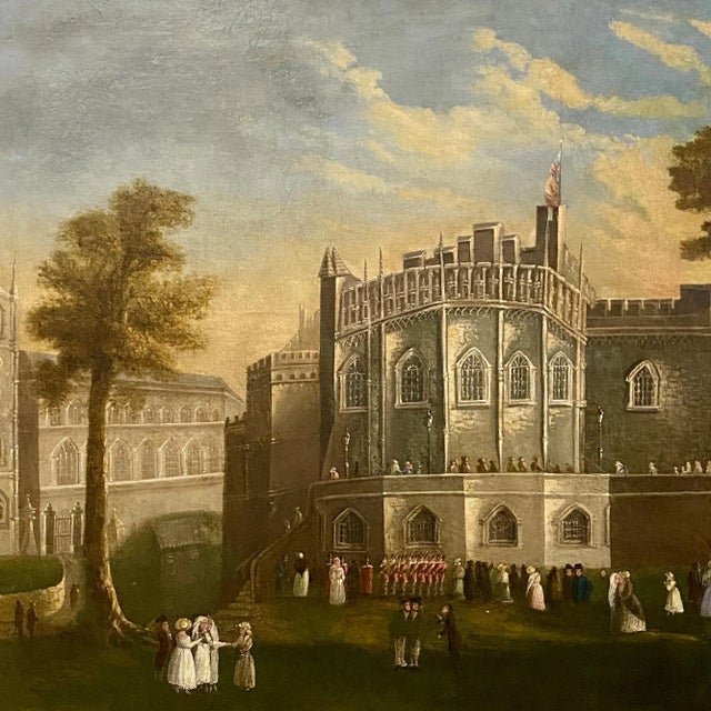 Mid 18th Century 18th CenturyPainting of British Medieval Castle For Sale - Image 5 of 8