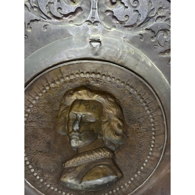 Large Antique Bronze Plate, 1920 For Sale - Image 13 of 16