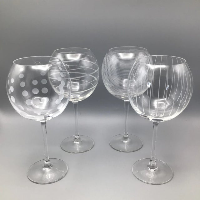 Vintage Set of Mikasa "Cheers" Crystal Balloon Wine Glasses-Set of 4 For Sale - Image 13 of 13