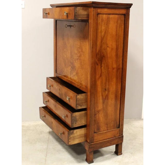 19th Century Empire Secretaire in Walnut For Sale - Image 4 of 12