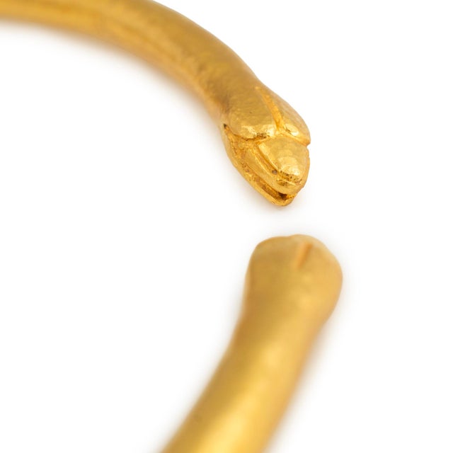 Vintage Lalaounis Solid 22k Gold Greek Double Snake Hinged Collar Necklace For Sale In Houston - Image 6 of 8