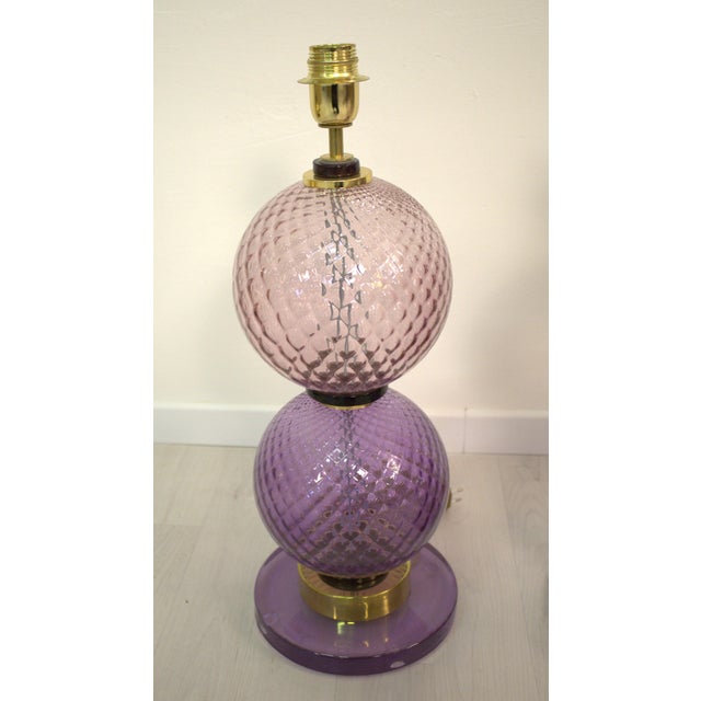 Murano Glass Lamps, 1980s, Set of 2 For Sale - Image 4 of 7