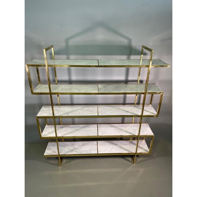 Mid-Century Brass Marble Bookcase, 1960s For Sale - Image 14 of 15