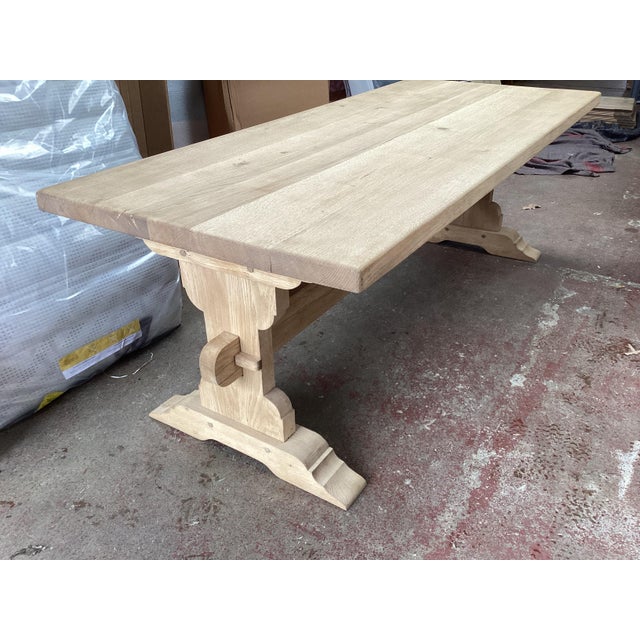 French Weathered Solid Plank Oak Monastery Table For Sale In New York - Image 6 of 13