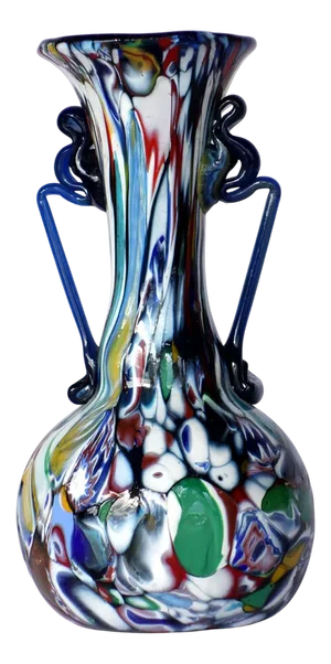 Blu Murrine Murano Glass Vase, 1950s