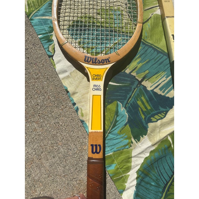 American Collection of Vintage Wilson Tennis Rackets and Guard: Miss Chris, T-Flight, Advantage For Sale - Image 3 of 6