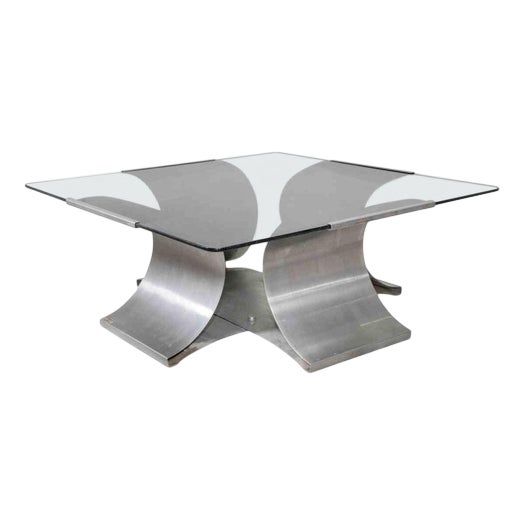 Vintage Coffee Table attributed to François Monnet, Italy, 1970s For Sale