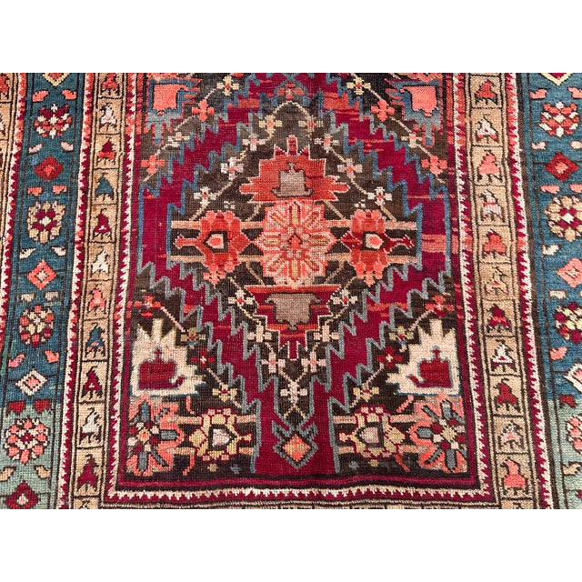 Antique Caucasian Shirvan Akstafa Hand-Knotted Wool Rug - 6'9" X 3'9" For Sale - Image 6 of 12