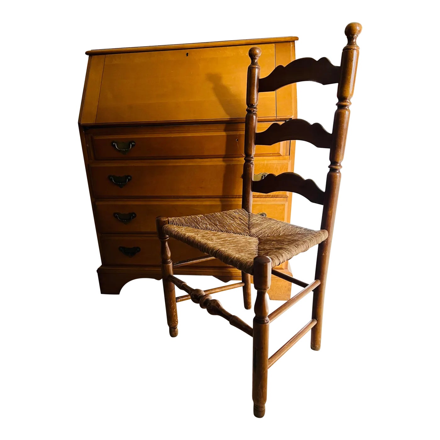 1950s Vintage Secretary Desk by Barbo’s Furniture With Chair Set of 2 Chairish