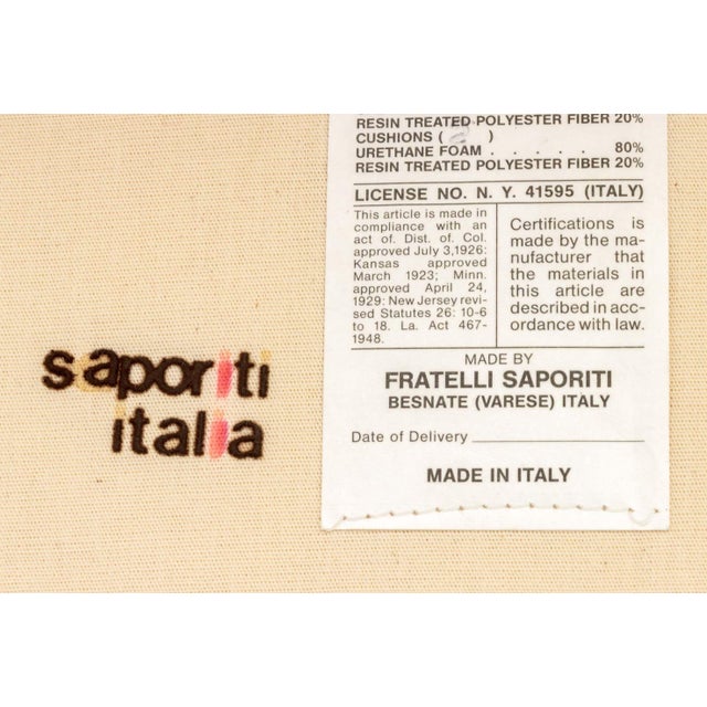 Metal Saporiti Italia "Wave" Cream Leather Two-Seat Sofa For Sale - Image 7 of 7