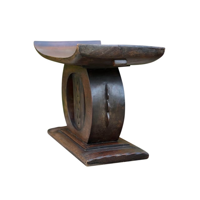 Tribal Mid 20th Century Vintage Hand-Carved Ashanti Stool For Sale - Image 3 of 13