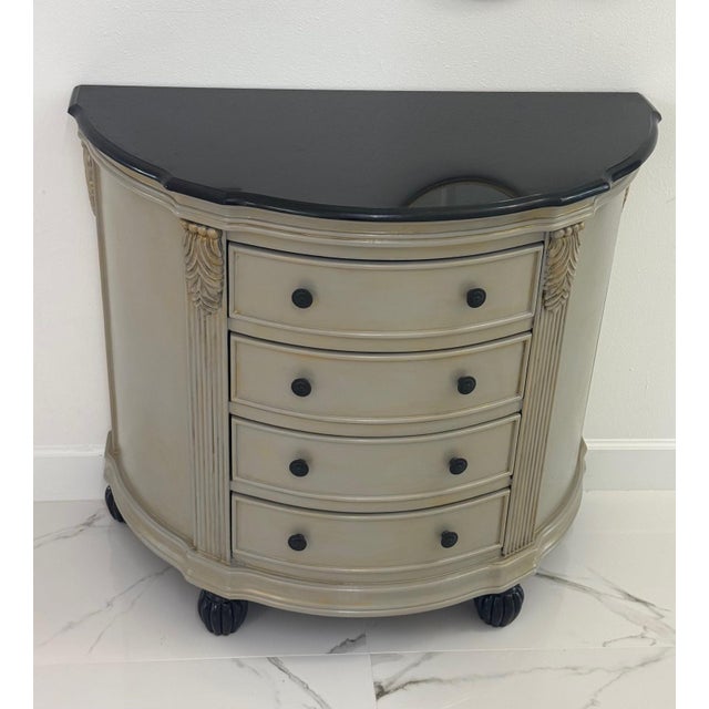 Neoclassical Half-Moon Chest of Drawers With Granite Top For Sale In Naples, FL - Image 6 of 8