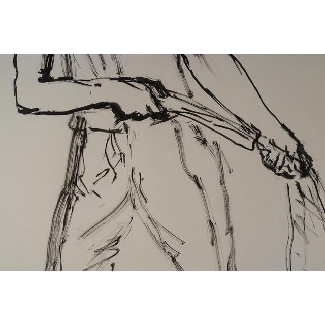 Modern Evelyne Luez, Depicting a Mans Face, 20th Century, Drawing on Paper For Sale - Image 3 of 8
