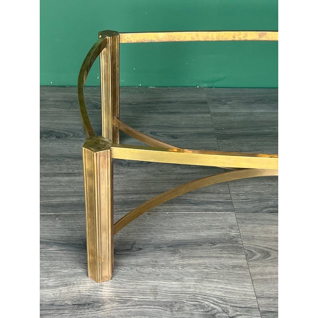 Mid-Century Mastercraft Brass Coffee Table With Glass Top For Sale - Image 12 of 16