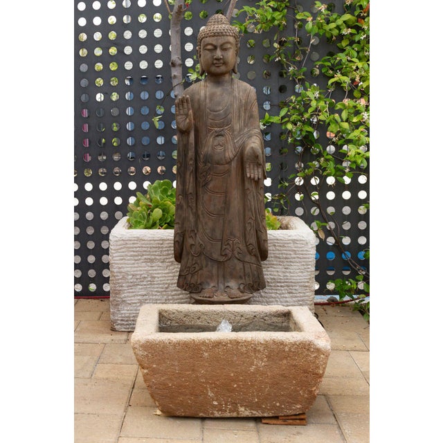 Antique Carved Sandstone Rustic Zen Fountain For Sale In Los Angeles - Image 6 of 6