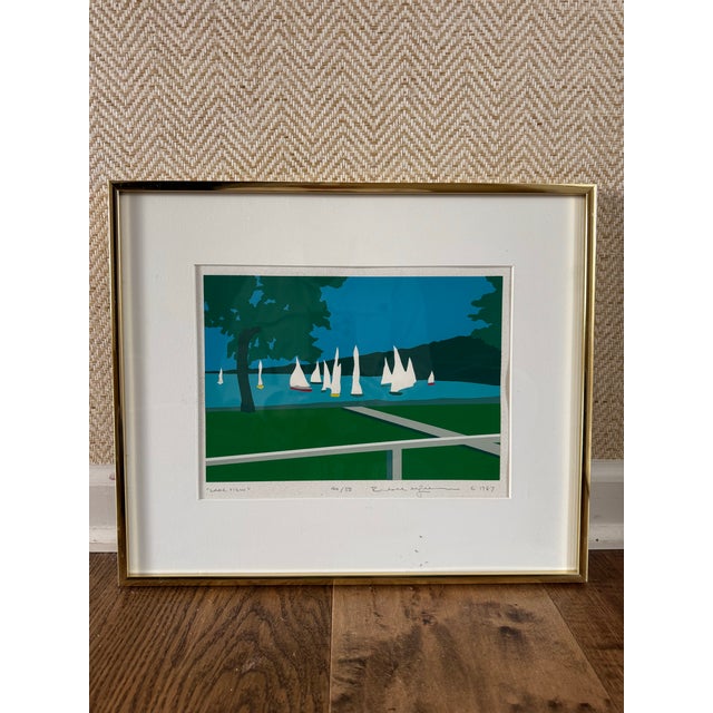 Nautical Pair of 1987 Signed Limited Edition Regatta Serigraphs For Sale - Image 3 of 12