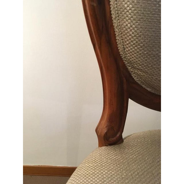 Wood Postmodern Chairs in Walnut and Linen, Italy, 1990s, Set of 4 For Sale - Image 7 of 18
