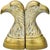 Glamorous, rare and very heavy antique pair of bookends, meticulously handcrafted of solid brass, and well-made in ornate...
