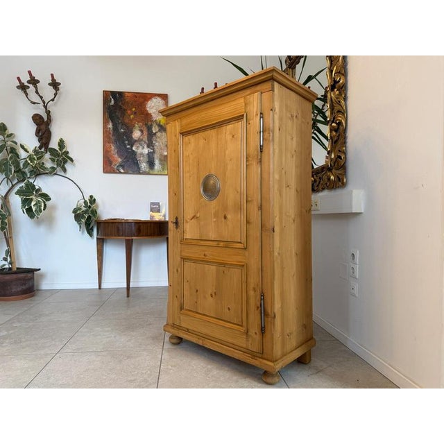 Antique Alpine bread cupboard, spruce wood, Biedermeier style. Dimensions: Height x Width x Depth 147 x 85 x 44 cm. For...