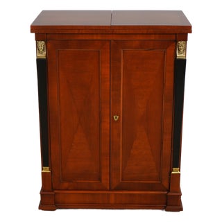 Baker French Empire Cherry Flip Top Bar Cabinet For Sale