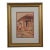 Mid Century Southwestern Impressionist Watercolor Panting Stucco Cottage Framed For Sale