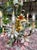 Gorgeous Vintage 1960’s Polychrome Metal 5 Arm Tole Chandelier from France or Italy. Decorated with Whimsical Hand painted...