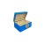 Asian Medium Oriental Round Hardware Bright Blue Rectangular Container Box For Sale - Image 3 of 6