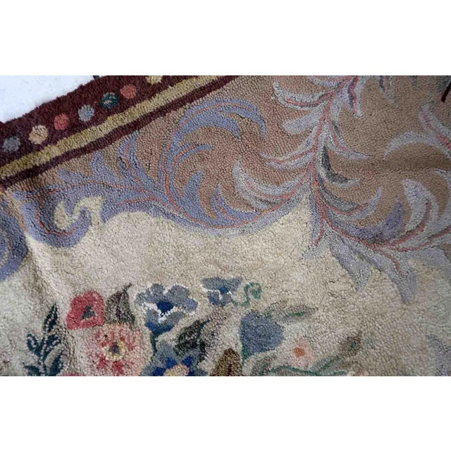 1880s Handmade Antique American Hooked Rug 2.7' X 5' For Sale In New York - Image 6 of 12